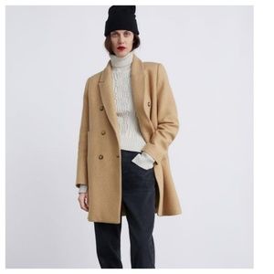 double breasted buttoned coat zara